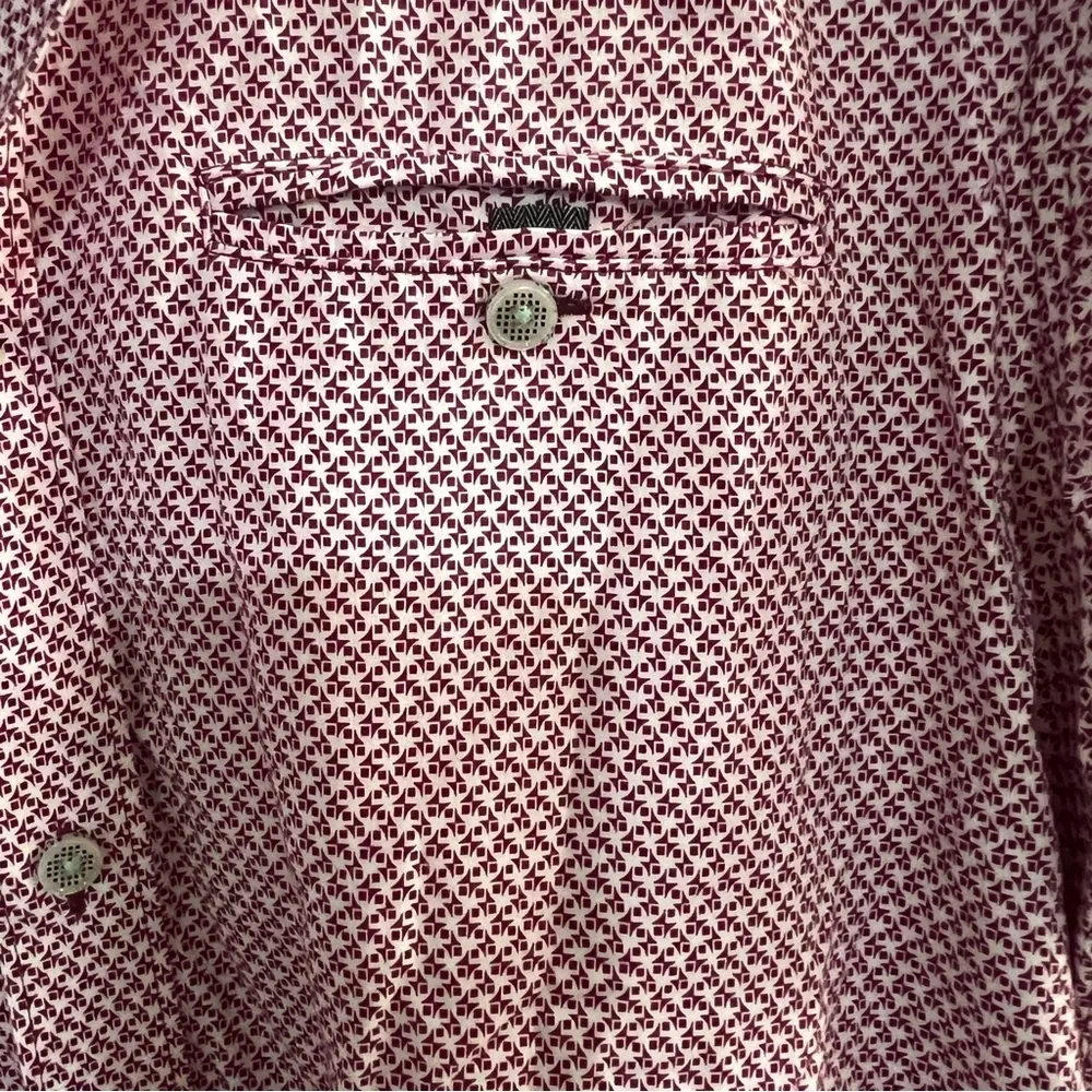 Ted Baker Button Down Shirt Purple and White print size 3 (Medium)